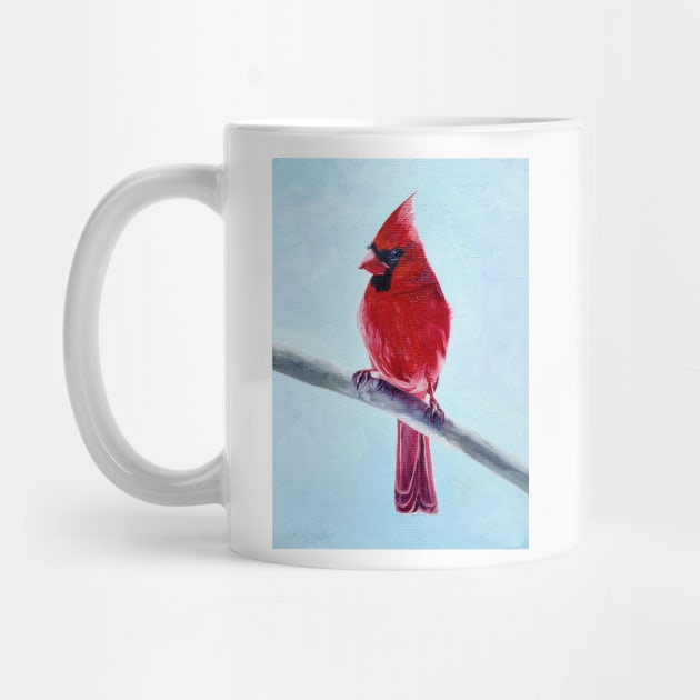 Cardinal - bird painting (wall art version) by EmilyBickell